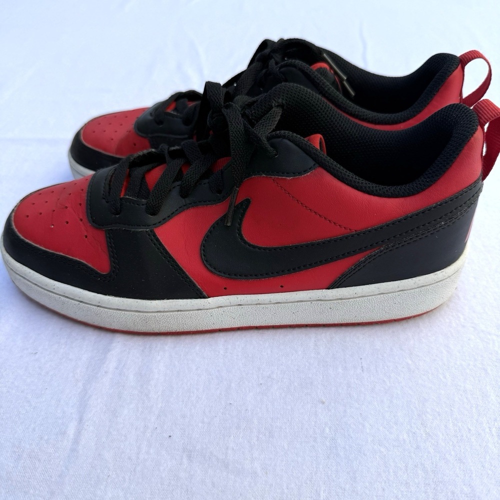 Nike Court Borough Low Recraft Youth Size 7Y DV5456-600 Red/Black Sneakers